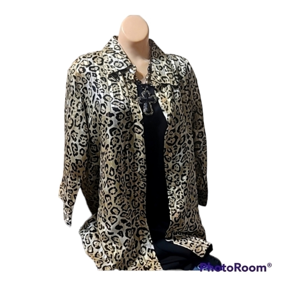 Blue Diamond Plus Women's Button Up Blouse with Cami size 16